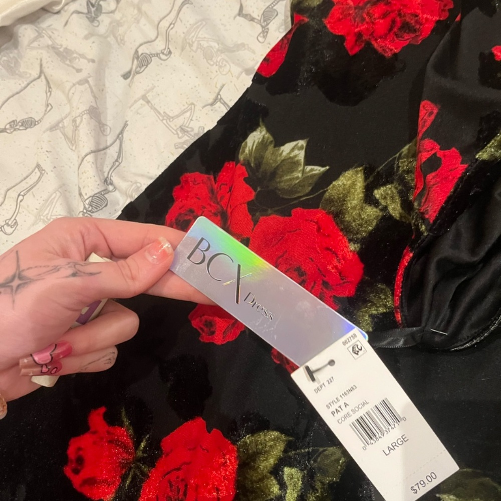 Macys formal black and red dress, gothic formal - Picture 2 of 5